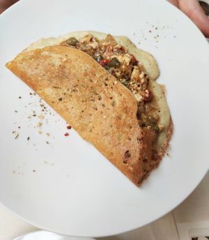 Omelette at El Vergel Veggie Restaurant in Tarragona