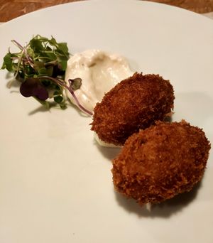 Croquettes at El Vergel Veggie Restaurant in Tarragona