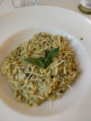 Risotto with asparagus at El Vergel Veggie Restaurant in Tarragona