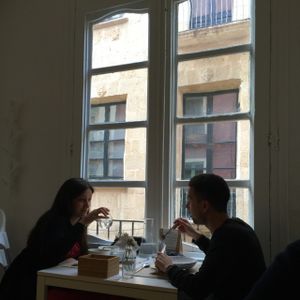 big windows  at El Vergel Veggie Restaurant in Tarragona