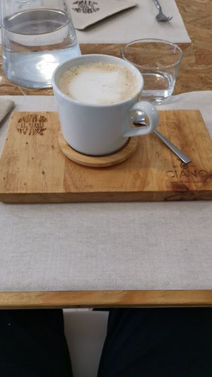 Cappuccino di leche de soja #Veganuary at El Vergel Veggie Restaurant in Tarragona