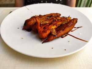Berenjena en tempura at El Vergel Veggie Restaurant in Tarragona
