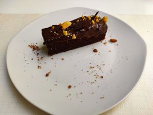 Tarta de chocolate at El Vergel Veggie Restaurant in Tarragona