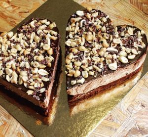 Chocolate, coffee and peanuts  at El Vergel Veggie Restaurant in Tarragona