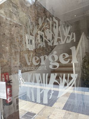 Sign  at El Vergel Veggie Restaurant in Tarragona