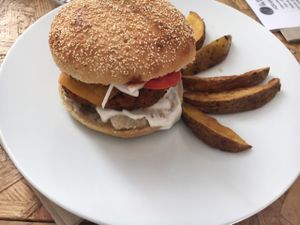 burger  at El Vergel Veggie Restaurant in Tarragona