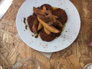 chorizo  at El Vergel Veggie Restaurant in Tarragona