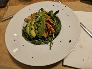 Chicken salad at El Vergel Veggie Restaurant in Tarragona