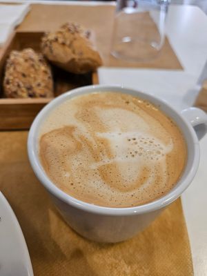Cappuccino at El Vergel Veggie Restaurant in Tarragona