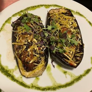 Berenjena rellena  at El Vergel Veggie Restaurant in Tarragona
