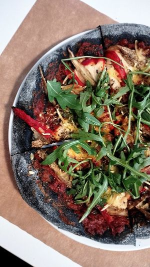 Pizza at El Vergel Veggie Restaurant in Tarragona