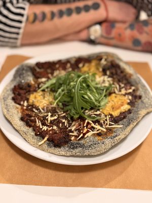 Vegan meat Pizza   at El Vergel Veggie Restaurant in Tarragona