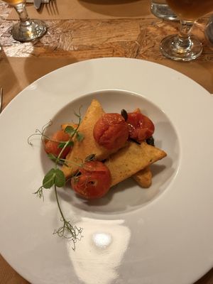 Flatbread with Olive Tapenade   at El Vergel Veggie Restaurant in Tarragona