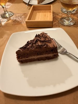 Chocolate cake  at El Vergel Veggie Restaurant in Tarragona
