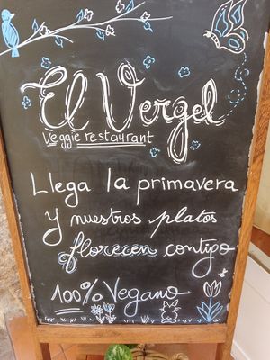Outside at El Vergel Veggie Restaurant in Tarragona