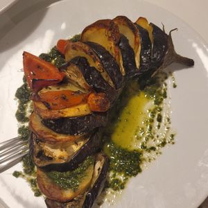 Aubergine harmonica at El Vergel Veggie Restaurant in Tarragona