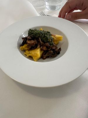 Canapé de polenta at El Vergel Veggie Restaurant in Tarragona
