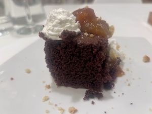 Chocolate sponge  at El Vergel Veggie Restaurant in Tarragona