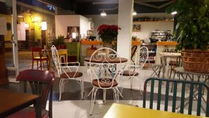 Nice decorations, but terrible acoustics. at La Hierba Luisa Cocina de la Huerta in Gran Canaria