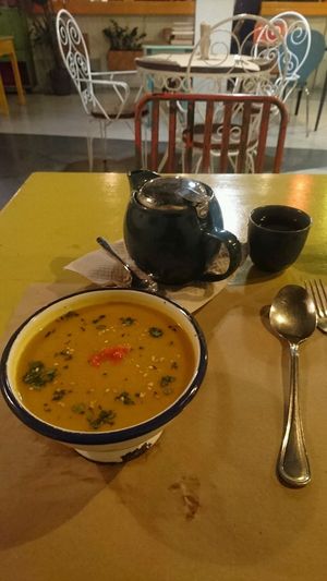 PUMPKIN SOUP  at La Hierba Luisa Cocina de la Huerta in Gran Canaria