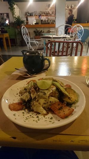 ?TEMPEH + VEGGIES +COCONUT OIL  at La Hierba Luisa Cocina de la Huerta in Gran Canaria