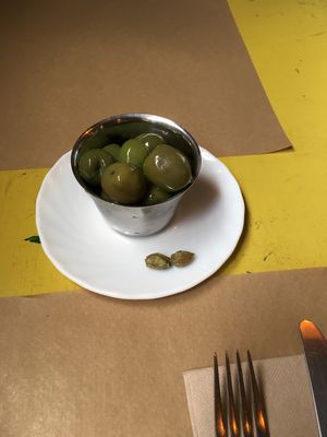 Green olives- couldn’t wait to get stuck in at La Hierba Luisa Cocina de la Huerta in Gran Canaria