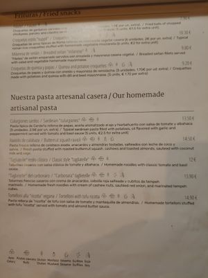 Pasta at La Hierba Luisa Cocina de la Huerta in Gran Canaria