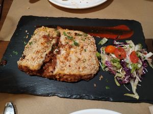 Orgasmic moussaka at La Hierba Luisa Cocina de la Huerta in Gran Canaria