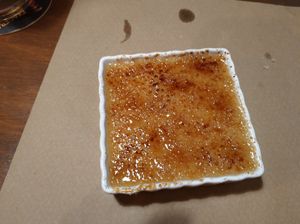 Crema catalana vegana at La Hierba Luisa Cocina de la Huerta in Gran Canaria