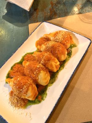 Culurgiones at La Hierba Luisa Cocina de la Huerta in Gran Canaria