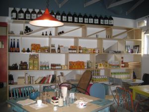 Well-stocked shelves create a good atmosphere
 at La Hierba Luisa Cocina de la Huerta in Gran Canaria
