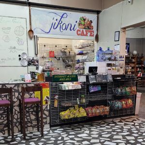 Store front #Veganuary at Jikoni Cafe at The House of Consciousness in Norfolk