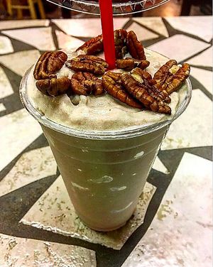 Bakoko Vegan Milk Shake. Taste like Butter pecan ice cream at Jikoni Cafe at The House of Consciousness in Norfolk