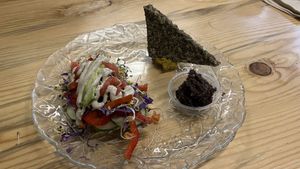 Raw “pizza"  at Raw Fresno in Fresno