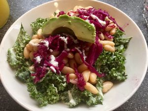 Kale Caesar salad at Raw Fresno in Fresno
