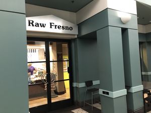 The entrance to the restaurant  at Raw Fresno in Fresno