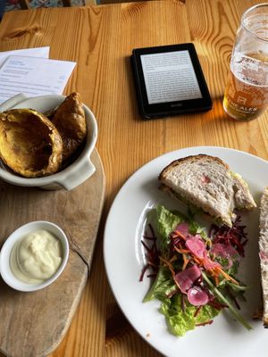 Confit garlic & preserved lemon hummus sandwich   at Argyll Hotel Restaurant in Isle Of Iona
