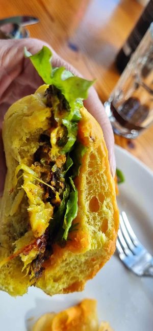 Kimchi bhaji burger at Argyll Hotel Restaurant in Isle Of Iona