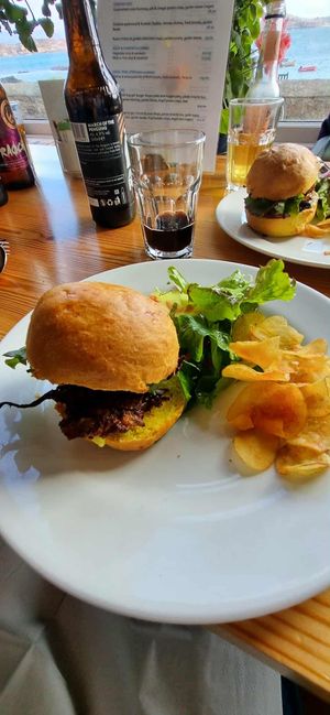 Kimchi bhaji burger at Argyll Hotel Restaurant in Isle Of Iona