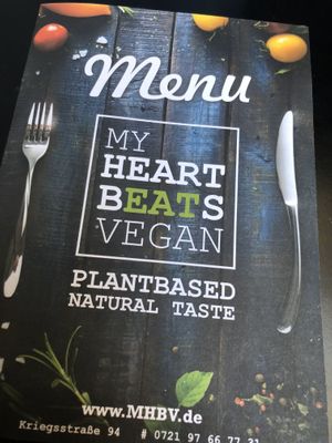 Menu at My Heart Beats Vegan in Karlsruhe