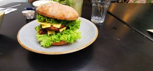 Philly chilli cheeze steak burger at My Heart Beats Vegan in Karlsruhe