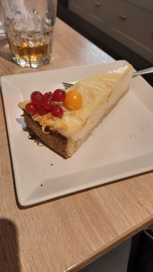 Mandarin cheesecake at My Heart Beats Vegan in Karlsruhe