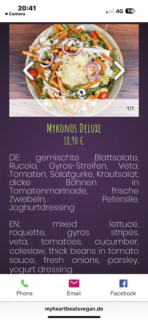 Salad at My Heart Beats Vegan in Karlsruhe