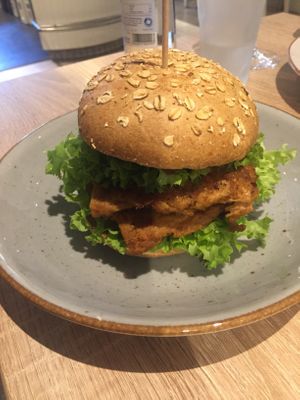 Soy steak Burger  at My Heart Beats Vegan in Karlsruhe