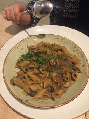 Penne with mushroom cream sauce  at My Heart Beats Vegan in Karlsruhe