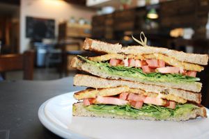 Avocado "BLT" made with Tempeh Bacon at Democracy* in Hamilton