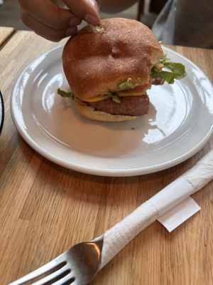Beyond meat burger   at Democracy* in Hamilton