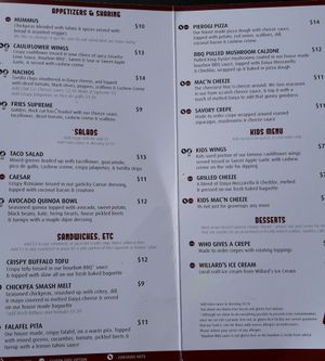 menu at Democracy* in Hamilton