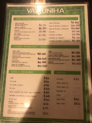 Menú 2018 at Vaikuntha Resto in Salta