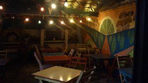 little terrasse at the back, short a bit early in the evening! at Vaikuntha Resto in Salta